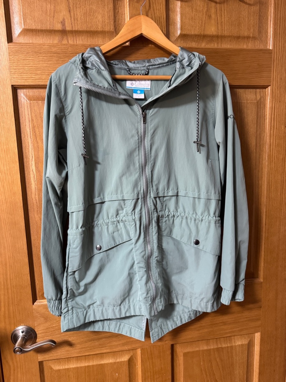 Columbia Olive Green Hooded Windbreaker Jacket